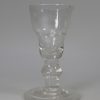 English knotted wine glass with a folded foot, circa 1740