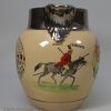 Drabware pottery jug decorated with Napoleonic cartoons of Napoleon's defeat in Russia, circa 1810