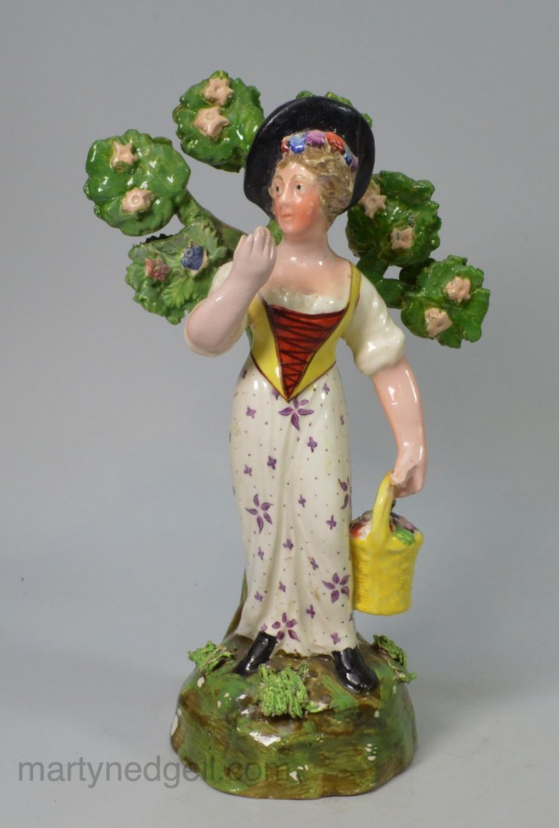 Staffordshire pearlware pottery figure, circa 1820