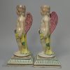 Staffordshire pearlware figural candlesticks, circa 1820