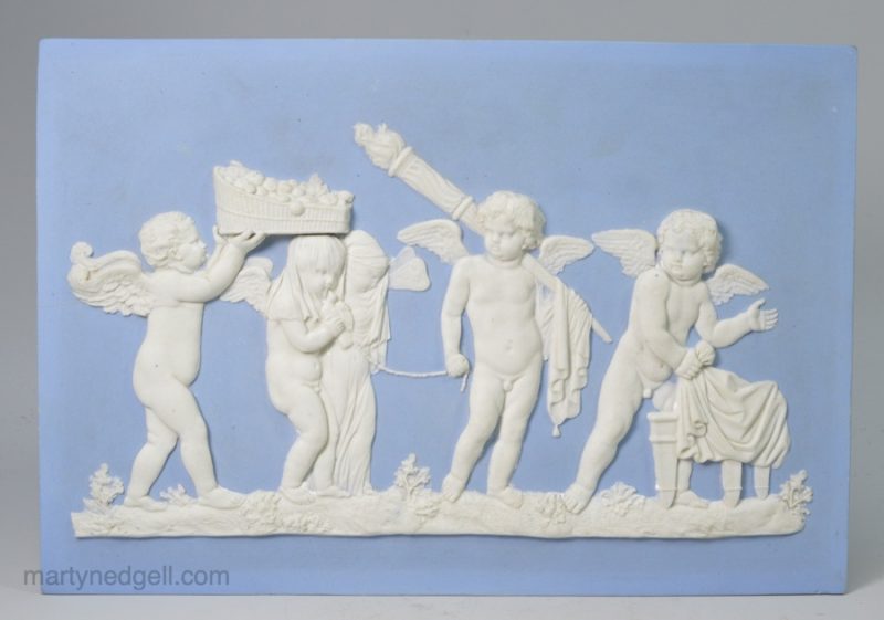 Wedwood solid blue jasper plaque "Marriage of Cupid and Psyche", circa 1820