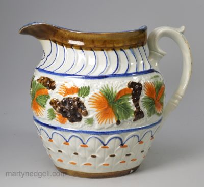Prattware pottery jug, circa 1820
