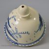 Small creamware pottery coffee pot decorated in underglaze blue, circa 1790