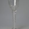 English wineglass with opaque twist stem, circa 1780