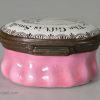 Bilston enamel patch box "The Gift is Small, But Love is all", circa 1780