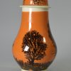 Mocha ware pepper pot with dendritic design, circa 1820