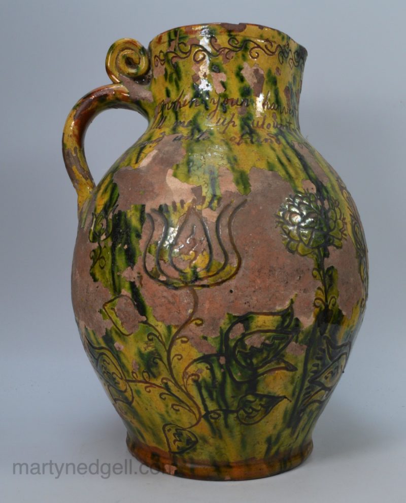 Large Donyatt sgraffito jug, dated 1820