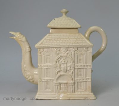 Staffordshire saltglaze stoneware teapot, circa 1750