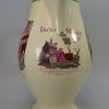 Oversized creamware jug decorated with a painted panel and humorous prints, Doctor Moore 1796