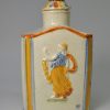 Prattware pottery tea canister and lid, circa 1800