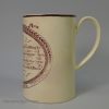 Creamware commemorative mug ridiculing Tom Paine, circa 1780