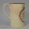 Creamware commemorative mug ridiculing Tom Paine, circa 1780