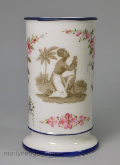 Staffordshire porcelain anti-slavery spill vase, circa 1820 "Remember them that are in Bonds"