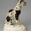 Staffordshire porcelain model of hound, circa 1840