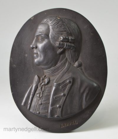 Wedgwood and Bentley plaque of Admiral Kepple, circa 1765