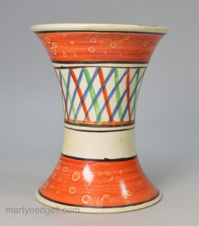Creamware pottery spill vase, circa 1820