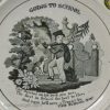Prattware pottery child's plate "Going to School", circa 1820