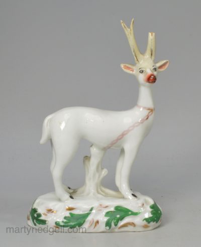 Staffordshire porcelain stag, circa 1840
