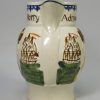 Prattware pottery jug moulded with Admiral Nelson and Captain Berry, circa 1805