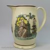 Commemorative creamware pottery jug with Britannia mourning the death of Admiral Nelson, circa 1805