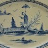 Creamware pottery platter decorated in underglaze blue, circa 1790