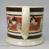 Pearlware pottery mug with mocha snail trail decoration, circa 1830