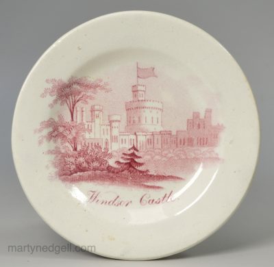 Pearlware pottery child's plate "Windsor Castle", circa 1845