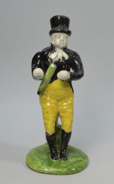 Staffordshire pearlware pottery Paul Pry, circa 1820