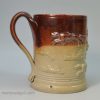Fulham saltglaze stoneware mug with a glass bottom, circa 1760
