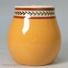 Creamware pottery Mocha ware mustard pot, circa 1820