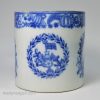 Commemorative pearlware pottery mug decorated with transfer prints of Lorn Nelson and Lord Collingwood, circa 1805