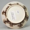 Criel creamware pottery mochaware saucer, circa 1820