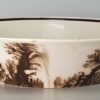 Criel creamware pottery mochaware saucer, circa 1820