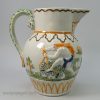 Commemorative prattware pottery jug moulded with the Duke of Cumberland on horseback and Hercules killing the Hydra, circa 1800