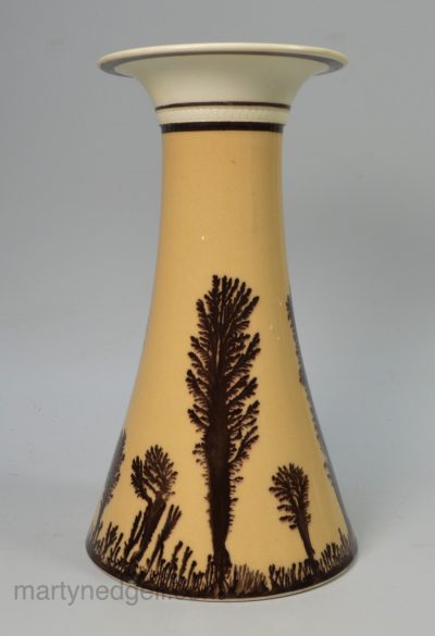 Creamware pottery decorated with dendritic mocha, circa 1820, English or French
