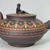 Wedgwood basalt teapot with encaustic decoration, circa 1790