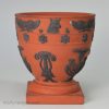 Wedgwood Rosso Antico ink well with Egyptian sprigs, circa 1820