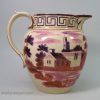 Large drabware jug with pink lustre decoration, circa 1820