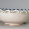Large Bridlington delft shallow bowl with crimped border, circa 1690