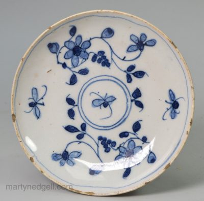 English delft toy saucer, circa 1740, possibly Liverpool