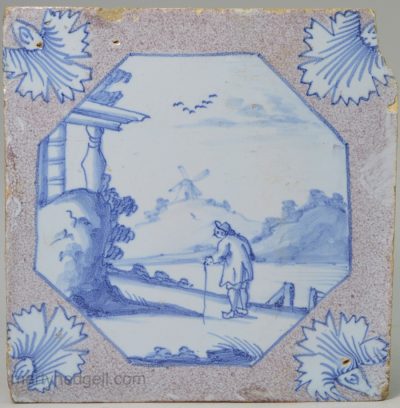 London delft tile, circa 1740