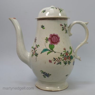 John Pennington, Liverpool, porcelain coffee pot, circa 1775