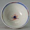 Lowestoft porcelain tea bowl and saucer decorated with the School House Pattern, circa 1760