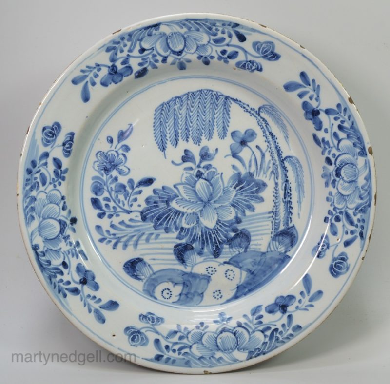 London delft charger, circa 1760