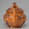Chalcedony pottery bodied teapot decorated with pink lustre, circa 1830