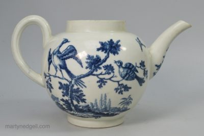 Lidless Worcester porcelain teapot, circa 1770