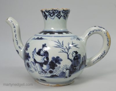 Dutch Delft wine pot, circa 1680