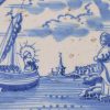 Dutch Delft Biblical tile "Jesus preaching from a fishing boat", circa 1750