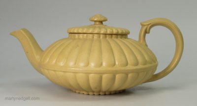 Drab stoneware teapot, circa 1830
