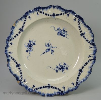 Spode pearlware shell edge plate, circa 1790